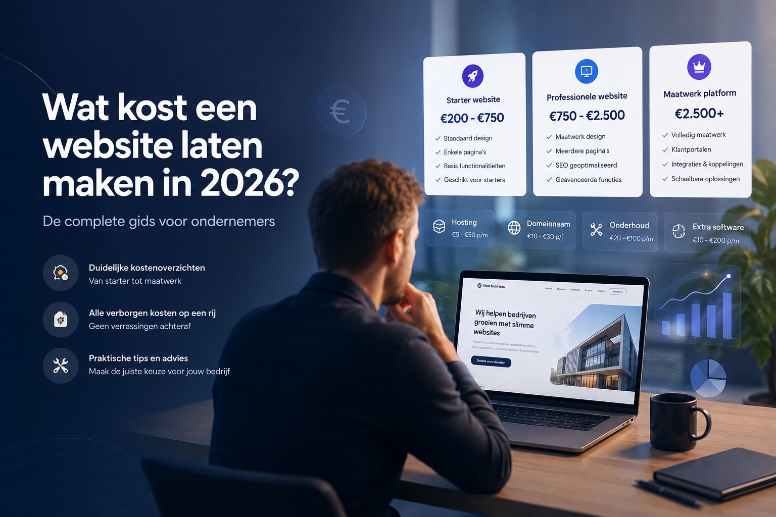 Wat kost een website laten maken in 2026 — kostenindicatie per type website | One Day Site